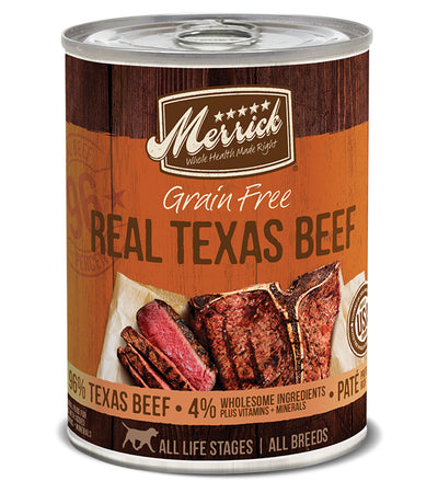 Merrick Grain Free Real Texas Beef Canned Dog Foods (Case of 12)