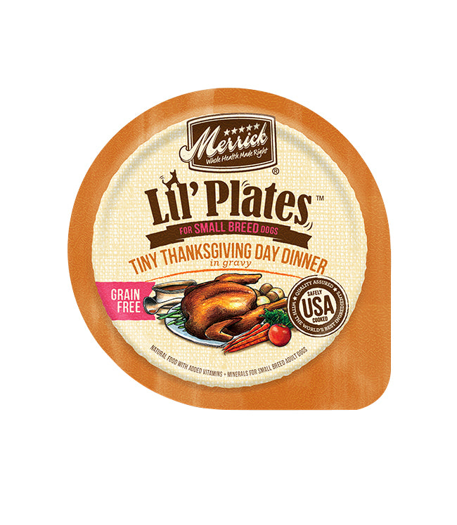 MERRICK DOG LIL PLATES SMALL BREED TINY THANKSGIVING DAY DINNER 3.5OZ (Case of 12)