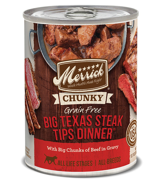 MERRICK DOG CHUNKY BIG TEXAS STEAK 12.7OZ(Case of 12)