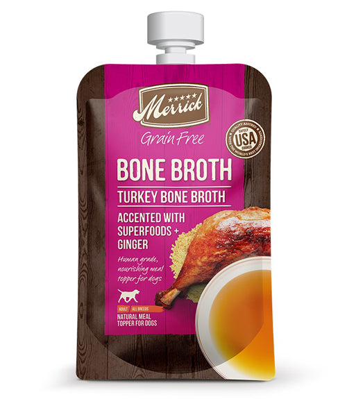 MERRICK DOG BONE BROTH GRAIN FREE TURKEY 7oz (Case of 14)