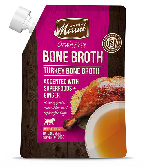 MERRICK DOG BONE BROTH GRAIN FREE TURKEY 16oz (Case of 10)