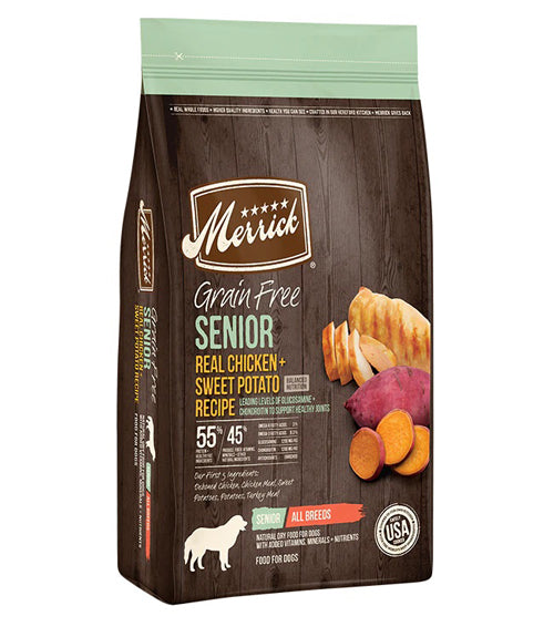 Merrick Dog Grain Free Senior Chicken and Sweet Potato 10Lb