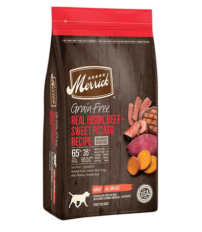 Merrick Dog Grain Free Bison Beef and Sweet Potato 10Lb