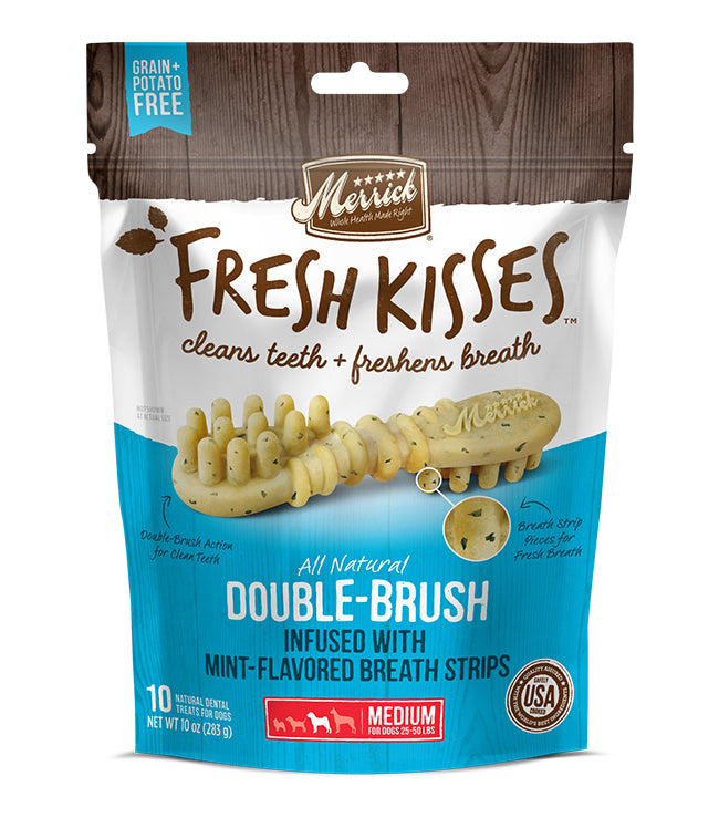 Merrick Fresh Kisses Mint Breath Strips For Medium Dogs (30-70 Lbs) 12Oz