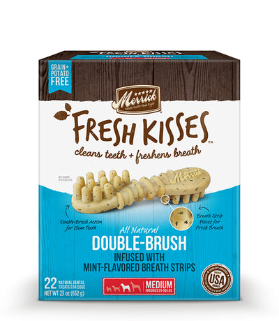 MERRICK DOG FRESH KISSES MINT STRIPS MEDIUM 23OZ 22 COUNT