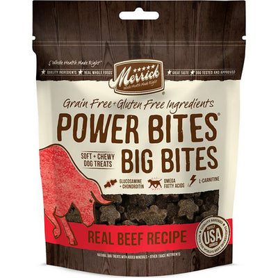 MERRICK DOG POWER BITES BIG BEEF 14OZ