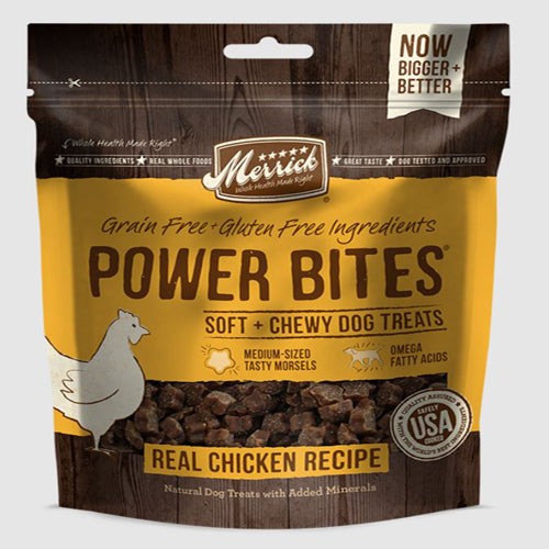 MERRICK DOG POWER BITES BIG CHICKEN 14OZ (Case of 4)