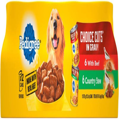 Pedigree Choice Cuts Beef and Country Stew Combo Canned Dog Food 158.7 Oz; 12 Pk