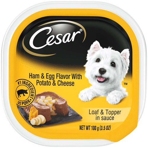 Cesar Ham and Egg Flavor With Potato and Cheese Loaf Wet Dog Food 24Ea-3.5 Oz; 24 Pk