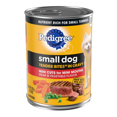 Pedigree Tender Bites in Gravy Adult Small Breed Wet Dog Food Chicken and Vegetable 12ea-13.2 oz 12 ct