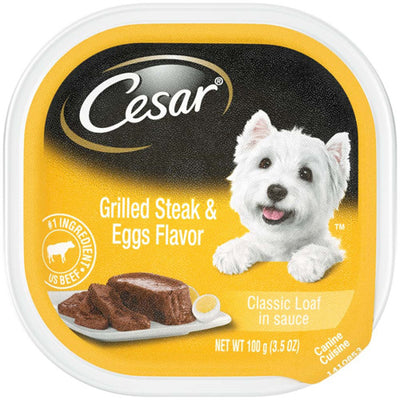 Cesar Grilled Steak and Eggs Flavor Wet Dog Food 24Ea/3.5 Oz, 24 Pk