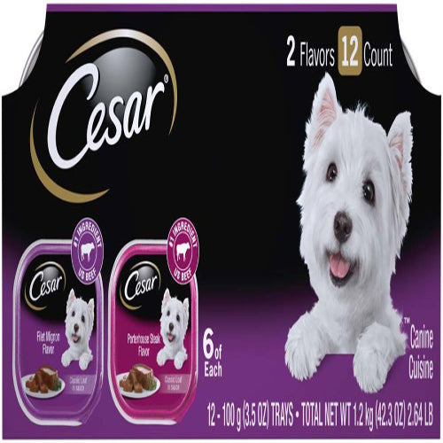 Cesar Filet and Porterhouse Multipack Dog Food 42.3 oz 12 Pack