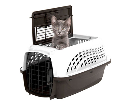 Petmate 2 Door Top Load Dog Kennel Hard-Sided Pearl White; Coffee Grounds 19 in