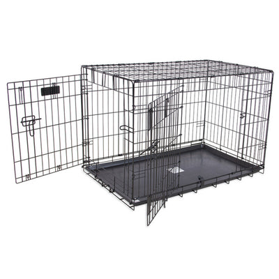 Petmate 2 Door Training Retreat Dog Kennel Hard-Sided Black 30 in