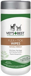 Vets Best Flea and Tick Wipes for Dogs 6 in x 8 in 50 Count