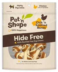 Pet 'N Shape Chik'n Knotted Bones Hide-Free Dog Treat 1ea/10 ct