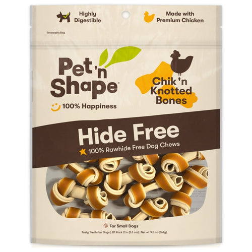 Pet 'N Shape Chik'n Knotted Bones Hide-Free Dog Treat 1ea/20 ct