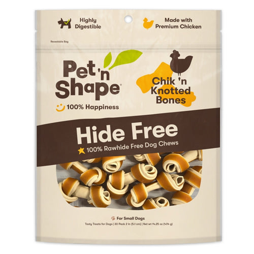 Pet 'N Shape Chik'n Knotted Bones Hide-Free Dog Treat 1ea/30 ct