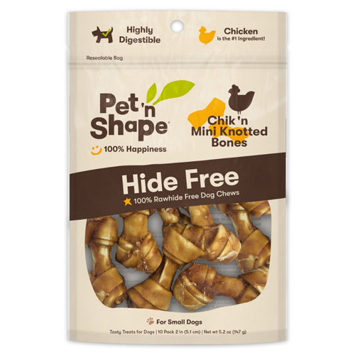 Pet 'N Shape Chik 'N Mini Knotted Bones Hide-Free Dog Treat 1ea/10 ct