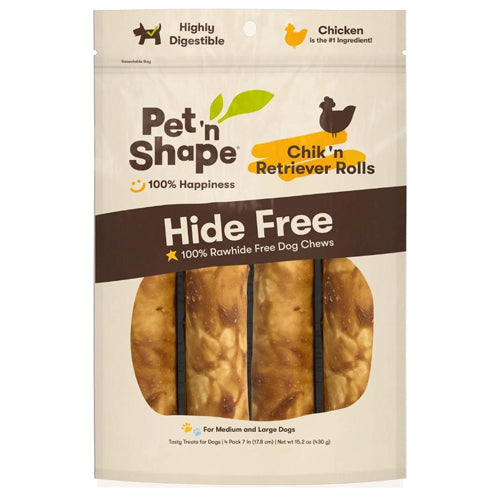 Pet N Shape Chik N Retriever Roll HideFree Dog Treat 1ea/7 oz: 4 ct