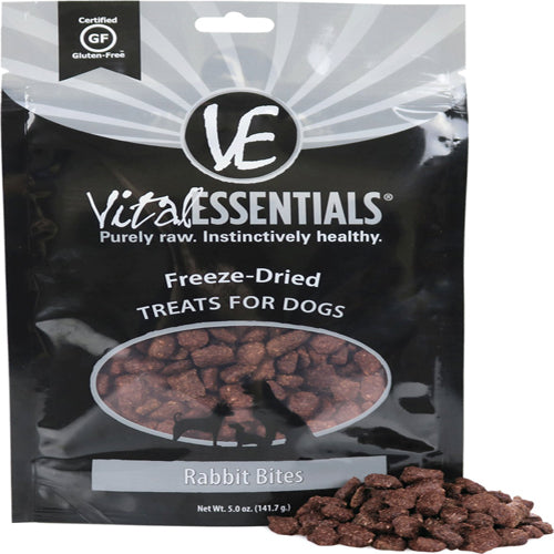 Vital Essentials Rabbit Bites Freeze-Dried Raw Dog Treats; 5Oz