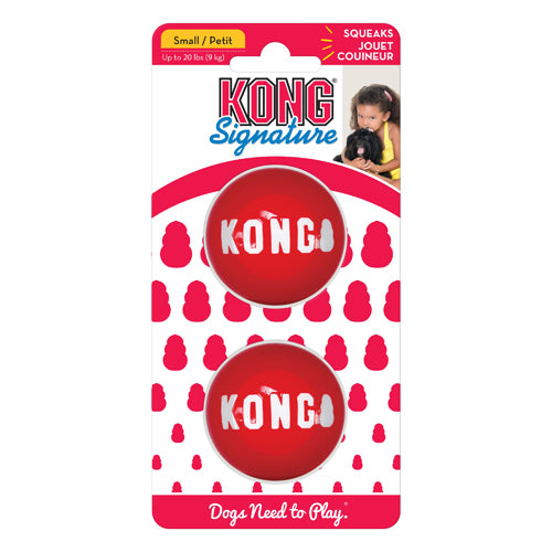 KONG Signature Ball Dog Toy Red 1ea/2 pk, SM