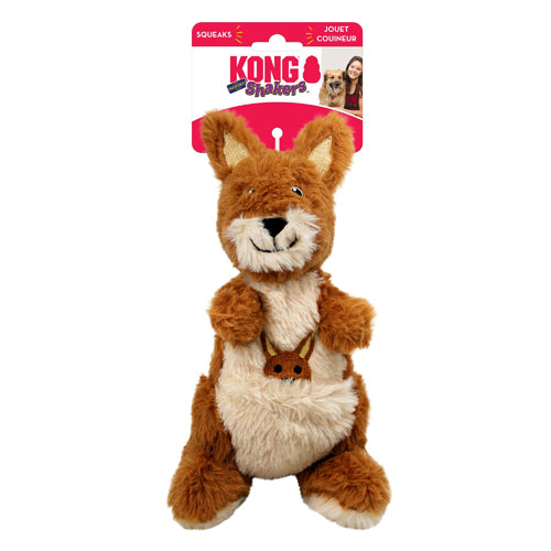 KONG Shakers Passports Dog Toy Kangaroo Brown 1ea/MD