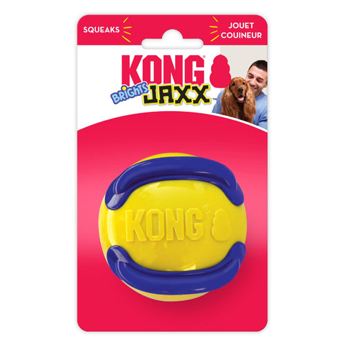 KONG Jaxx Brights Ball Dog Toy Yellow/Blue 1ea/LG