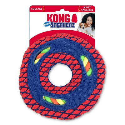 KONG Sneakerz Sport Disc with Rope Dog Toy 1ea/MD