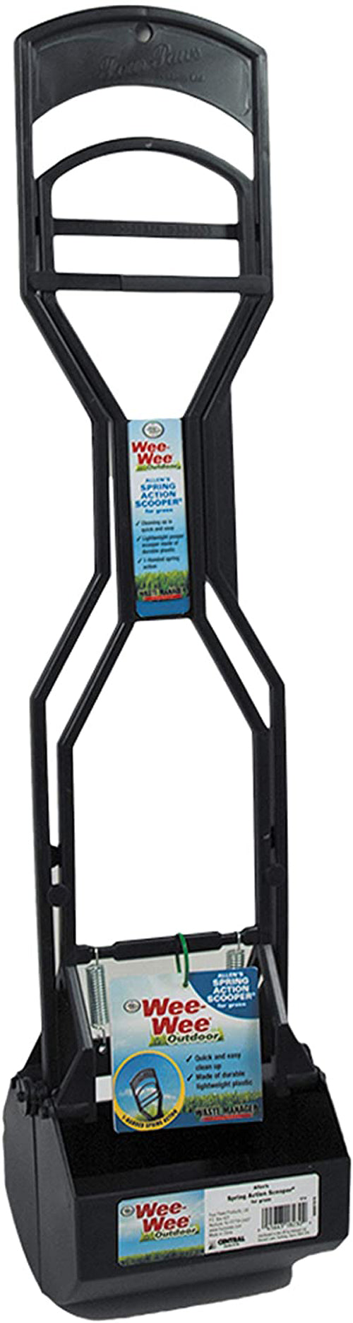 Four Paws Allens Spring Action Dog Scooper For Grass Standard Black 5.13" x 5.5" x 24.75"