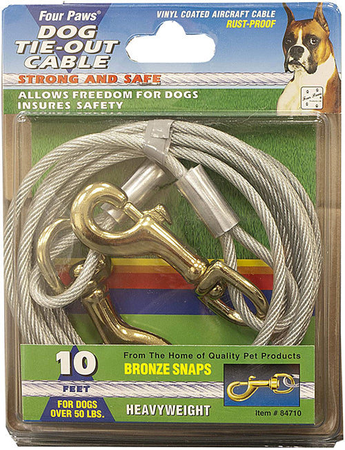 Four Paws Heavy Weight Tie Out Cable Silver 10 Feet