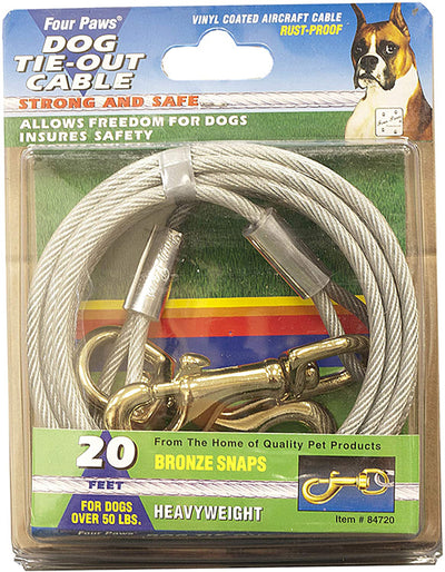 Four Paws Heavy Weight Tie Out Cable Silver 20 Feet