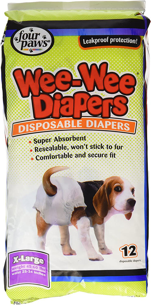 Four Paws Wee-Wee Disposable Dog Diapers 12 Count Small