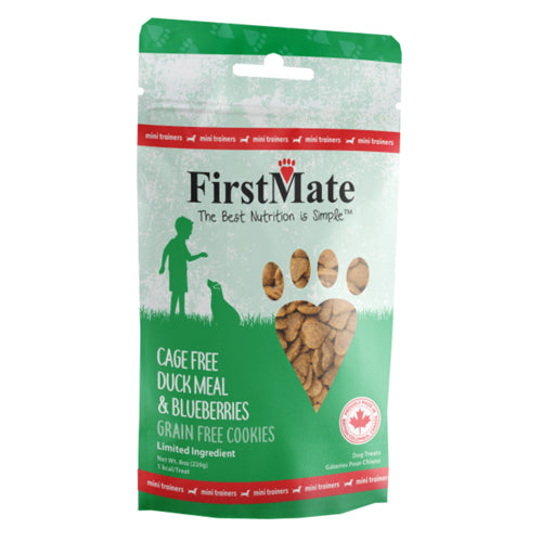 Firstmate Dog Limited Ingredient Grain Free  Mini Duck Blueberry Treat 8oz.