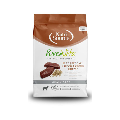 Pure Vita Dog Grain Free Kangaroo Green Lentils 15Lb