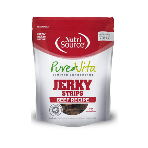 Pure Vita Dog Jerky Treat Beef 4Oz