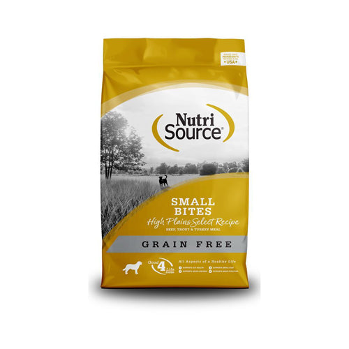 Nutrisource Dog Grain Free Small Bites High Plains Select 15Lb