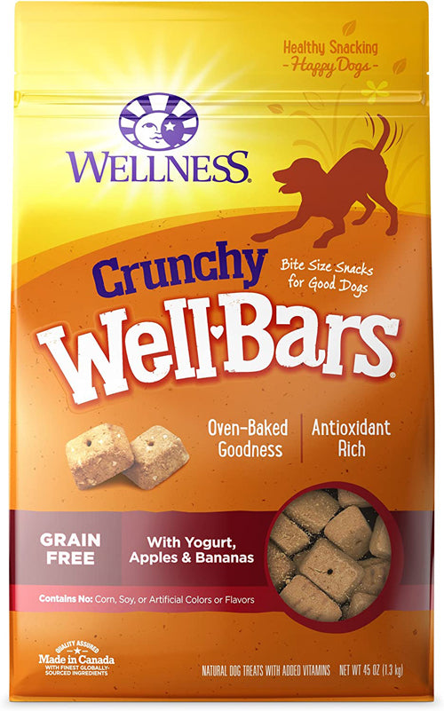 Wellbar Crunchy Yogrt Aple Banana 45oz Dog Snack