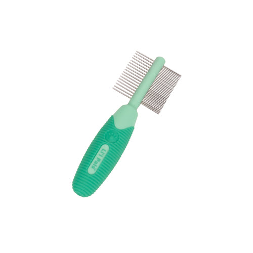 Lil Pals Double-Sided Dog Comb Blue; Green One Size