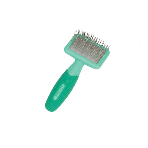 Lil Pals Slicker Dog Brush with Coated Tips Blue; Green One Size