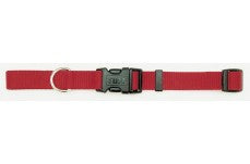 Coastal Adjustable Nylon Dog Collar with Plastic Buckle Red 3-8 in x 8-12 in