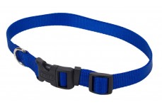 Coastal Adjustable Nylon Dog Collar with Plastic Buckle Blue 3-4 in x 14-20 in