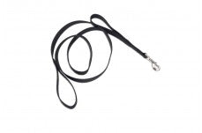 Loops 2 Double Handle Nylon Dog Leash Black 1 in x 6 ft