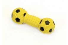 Rascals Latex Soccer Dumbbell Dog Toy Yellow 5.5 in