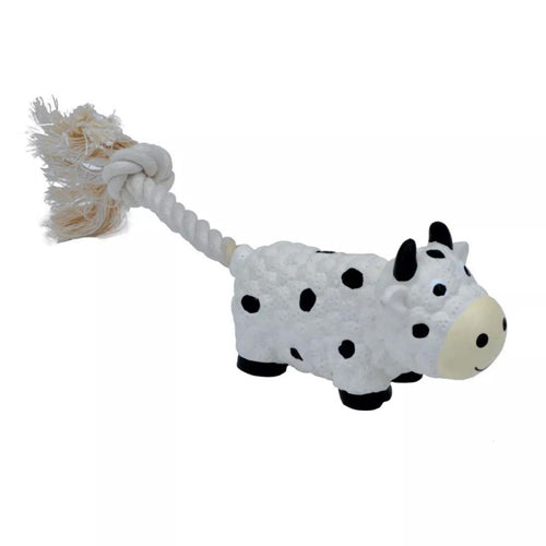 Coastal Li'l Pals Latex & Rope Toy, Cow, 8"