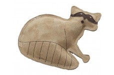 Dura-Fused Leather Dog Toy Raccoon Tan Small