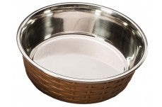 Spot Soho Basket Weave Dog Bowl Copper 15 Oz