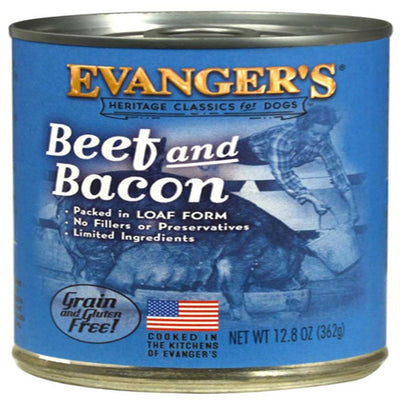 Evangers Heritage Classic Beef and Bacon Canned Dog Food 12.8 oz 12 Pack