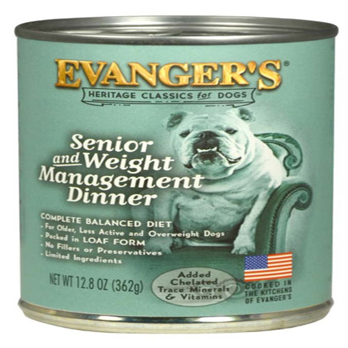 Evangers Heritage Classic Senior-Weight Management Canned Dog Food 12.8 oz 12 Pack