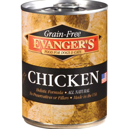 Evangers Grain-Free Chicken Canned Dog and Cat Food 12.8 oz 12 Pack